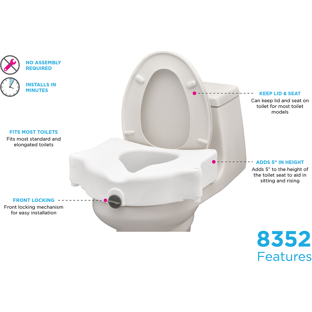 Toilet Seat Riser with Features